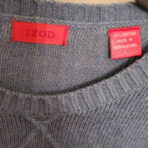 Men's large Izod Sweater blue gray - Picture 3 of 3